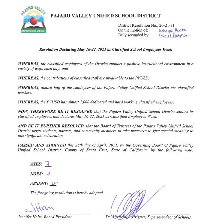 #PVUSD thanks each and everyone of you, Classified Employees, in recognition of the important and valuable work you do to support student outcomes every day! Your dedication makes a difference!  
<a href="/mlrod32/">Dr. Michelle Rodriguez</a> 
PVUSD Parents