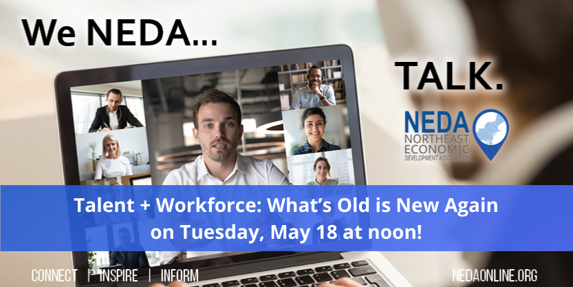 We NEDA Talk! About Talent + Workforce Development
Join your economic development colleagues tomorrow at noon for a roundtable style informal discussion.
Register Here: buff.ly/3hCqabx

#workforcedevelopment #informalnetworking #economicdevelopment