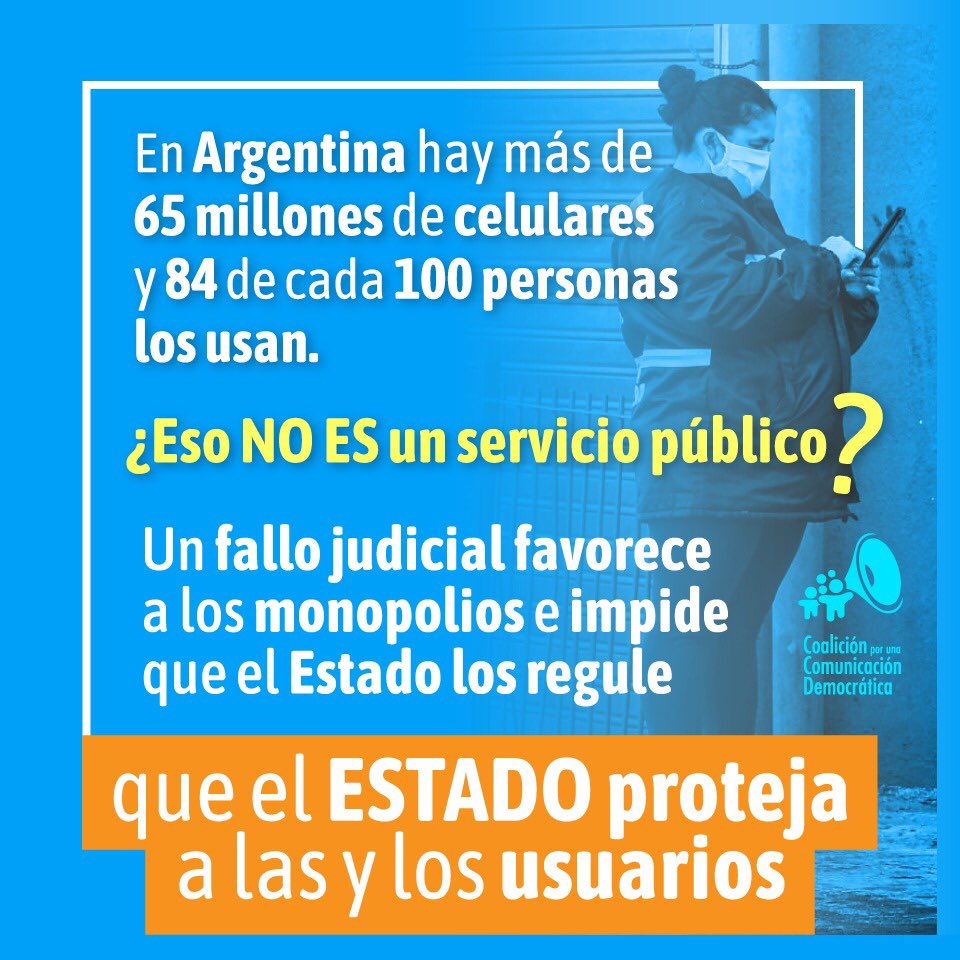 CoalicionCCD's tweet photo. 📡 Apoyamos la condición de servicio público en las telecomunicaciones establecida por el DNU 690/2020

🧑 Exigimos una tarifa básica para los sectores con más necesidades de internet y móvil

#DiaDeInternet #InternetEsencial #LaConectividadEsUnDerecho #AccesoUniversal https://t.co/X4bOZfZkdz