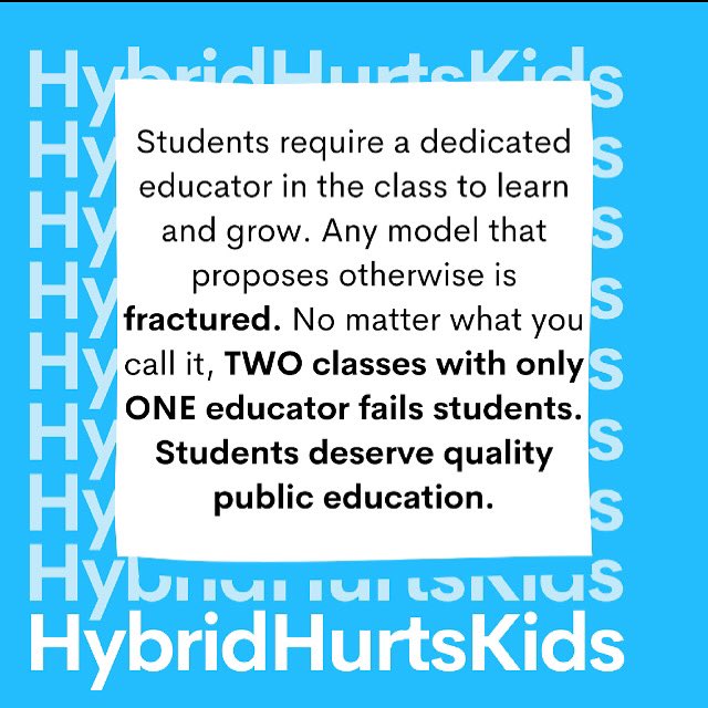 An educator cannot be in two places at the same time. Students deserve better #NOtoHybrid #NoHybrid #HybridHurtsKids #PeelStrongerTogether @PeelSchools @ETFOPeel