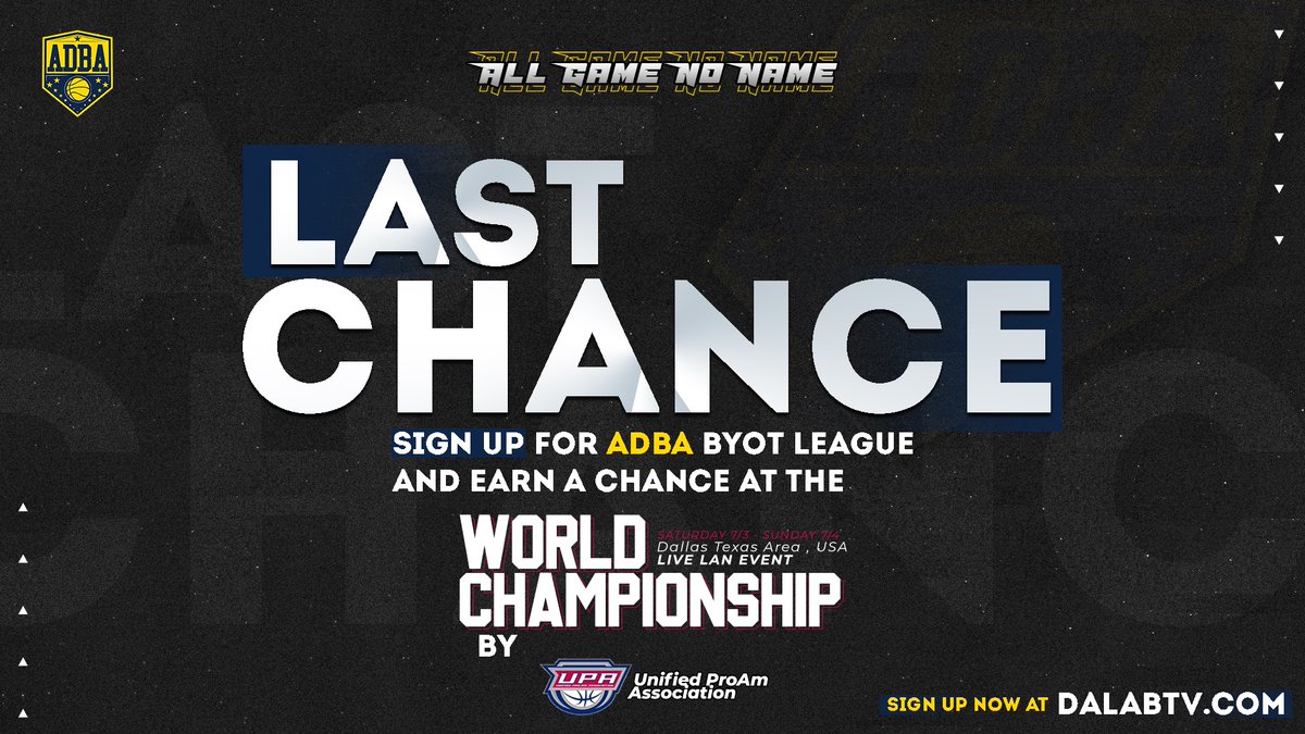 2KRisingStars's tweet image. Have you registered yet?

“All Game No Name” is the only BYOT League still accepting registrations that grants winners an auto bid into the @UnifiedProAm Dallas Live LAN event for $30,000. 

With WR and MPBA seasons kicking off don’t miss your chance as ours is to soon follow!