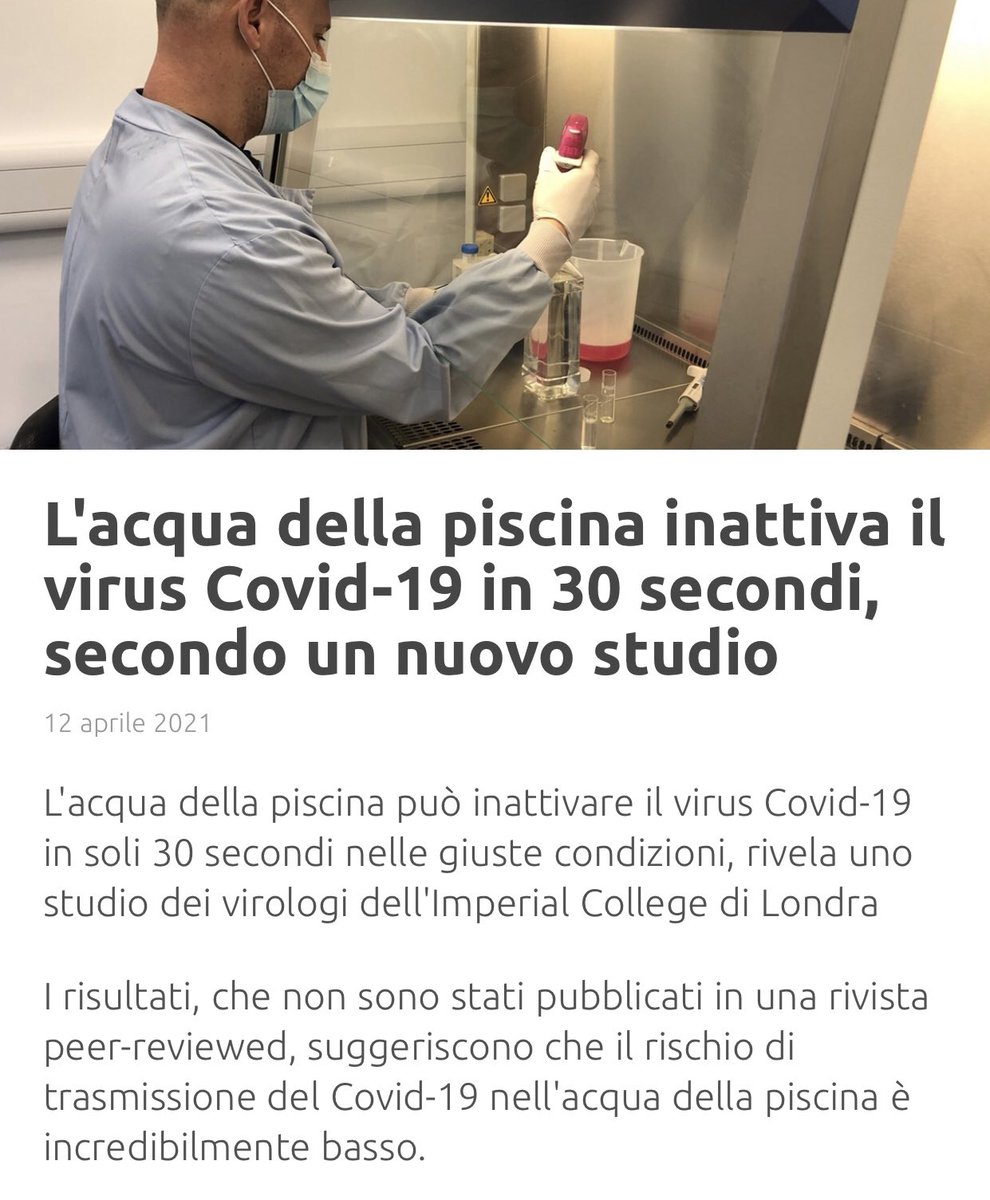 robertamilano's tweet photo. Perché le piscine aprono il 1 luglio e le palestre il 24 maggio? Quale evidenza scientifica? Esiste studio dell’Imperial College di Londra che dimostra la sicurezza. C’è cloro in acqua https://t.co/JmK2p3dZkA (versione tradotta, così lo capiscono tutti, forse)
#salviamolepiscine https://t.co/H5ciWDqPFa