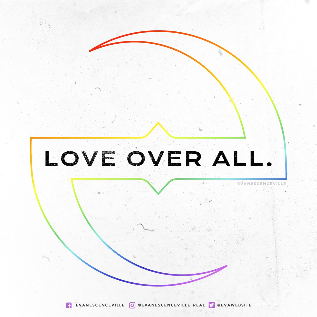 EvaWebsite's tweet photo. Everyone is born free and equal in dignity and rights. 

Today and everyday we stand for the LGBTQ+ community. We will continue to rise against hate, discrimination, violence and ignorance. You are not alone. You are seen. You are loved.

LOVE OVER ALL. #LGBTQ #AllUnite https://t.co/ucXM0qrESa