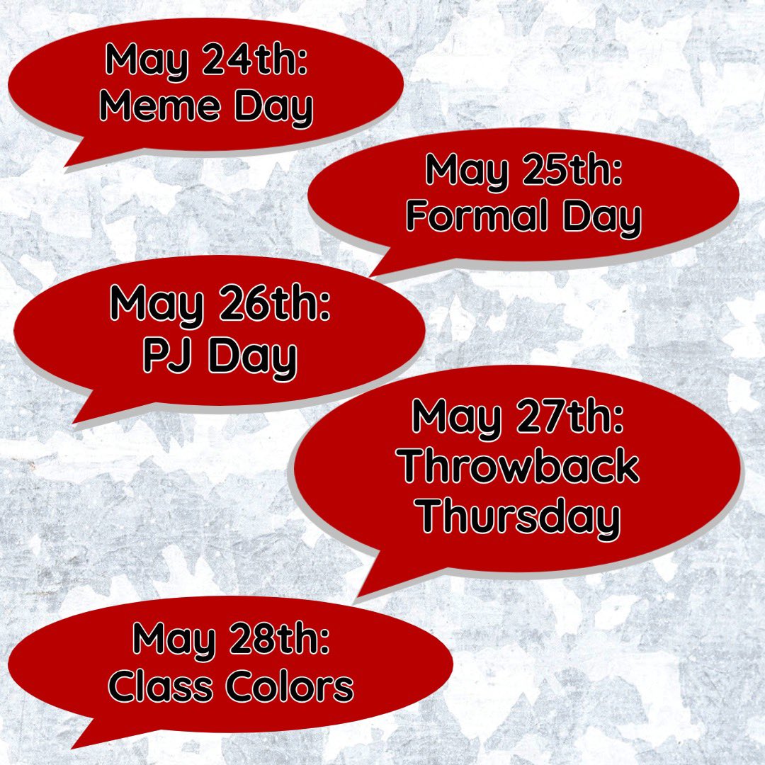 Official_RNN's tweet photo. Our last spirit week of the year is coming up, so mark your calendars and plan your wardrobe!! https://t.co/Cd8aGC1WIR
