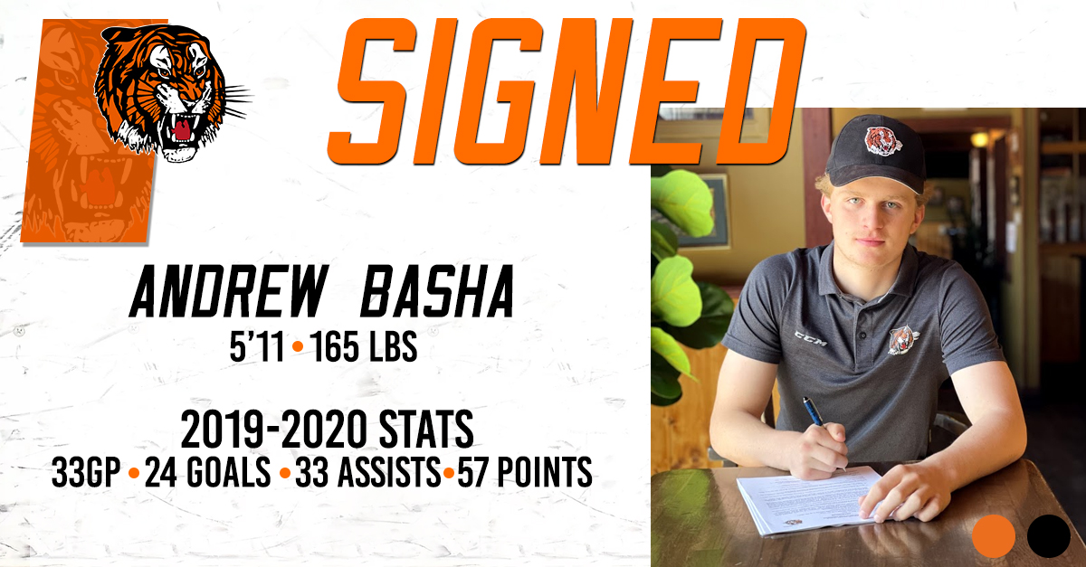 We are excited to announce we have signed forward Andrew Basha to a standard WHL Player Agreement!

Welcome to the Orange and Black, Andrew! 🧡🖤

Read the release -> tigershockey.com/article/tigers…