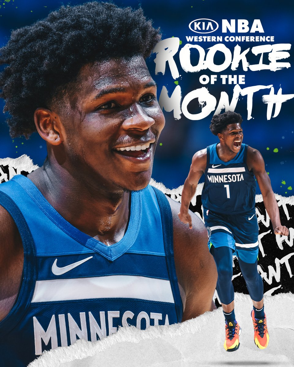 Timberwolves's tweet image. AND STILL....

THE KIA NBA WESTERN CONFERENCE ROOKIE OF THE MONTH...

FOR THE THIRD MONTH IN A ROW...

🐜🐜🐜🐜🐜🐜🐜🐜🐜🐜