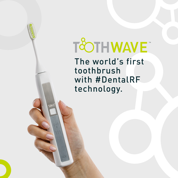 SilknSolution's tweet photo. Say hello to #ToothWave. The world's first toothbrush using #DentalRF technology to reduce tartar, plaque, and stains. ToothWave your old toothbrush goodbye. https://t.co/fn0gC2qwZD
