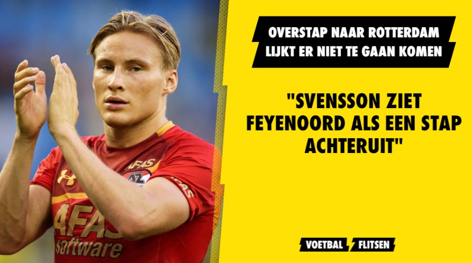 voetbalflitsen's tweet photo. ❌ #AZ-verdediger Jonas Svensson wil niet naar #Feyenoord. "Hij ziet het als een stap achteruit."

https://t.co/kiTOasPmvO https://t.co/QAu2yUY1wZ