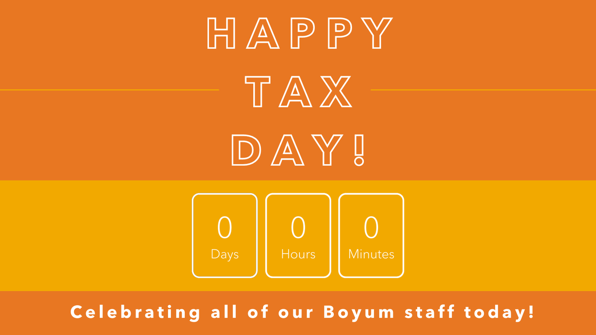 The countdown is over! 

Tax Day is officially here. A special thank you to our employees for all your hard work during this year’s tax season - we couldn’t do it without you!
#taxday #weloveouremployees #thankanaccountant