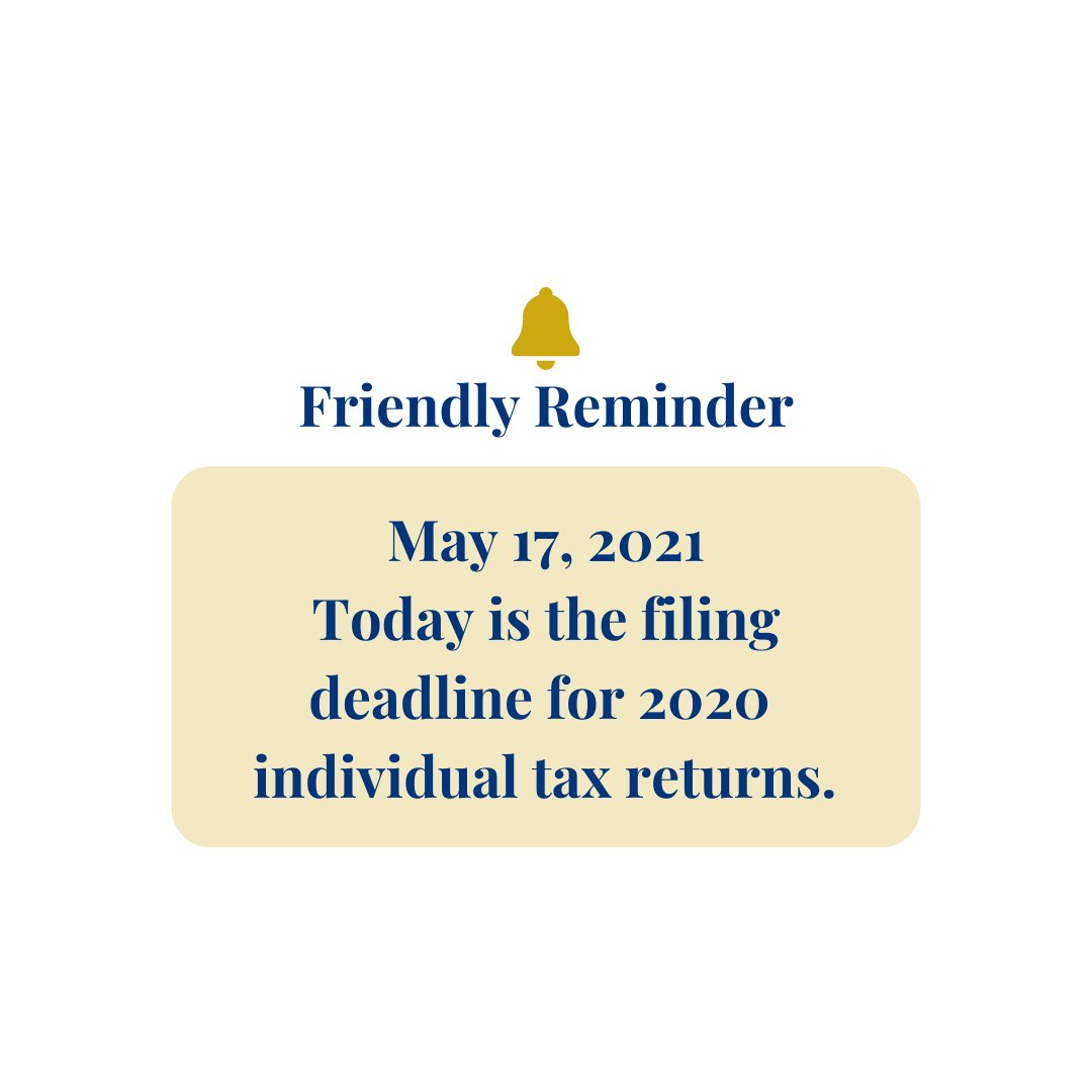 This is your friendly reminder to get your individual tax returns e-filed or postmarked by the end of today!