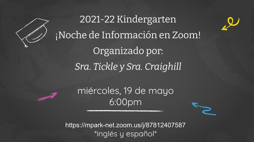 2021-22 Kindergarten Information Session is coming on Wednesday! Join Ms. Tickle and Ms. Craighill at 6 pm at buff.ly/3yiTji4