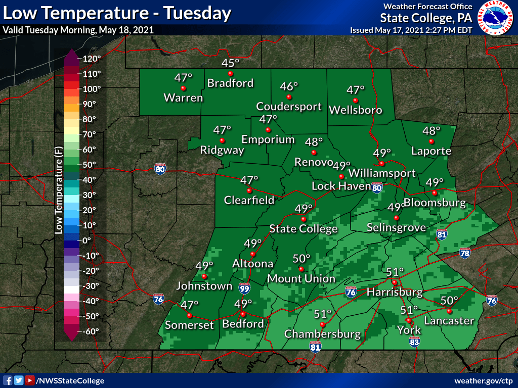 NWS State College on Twitter "Clearing skies this evening will be