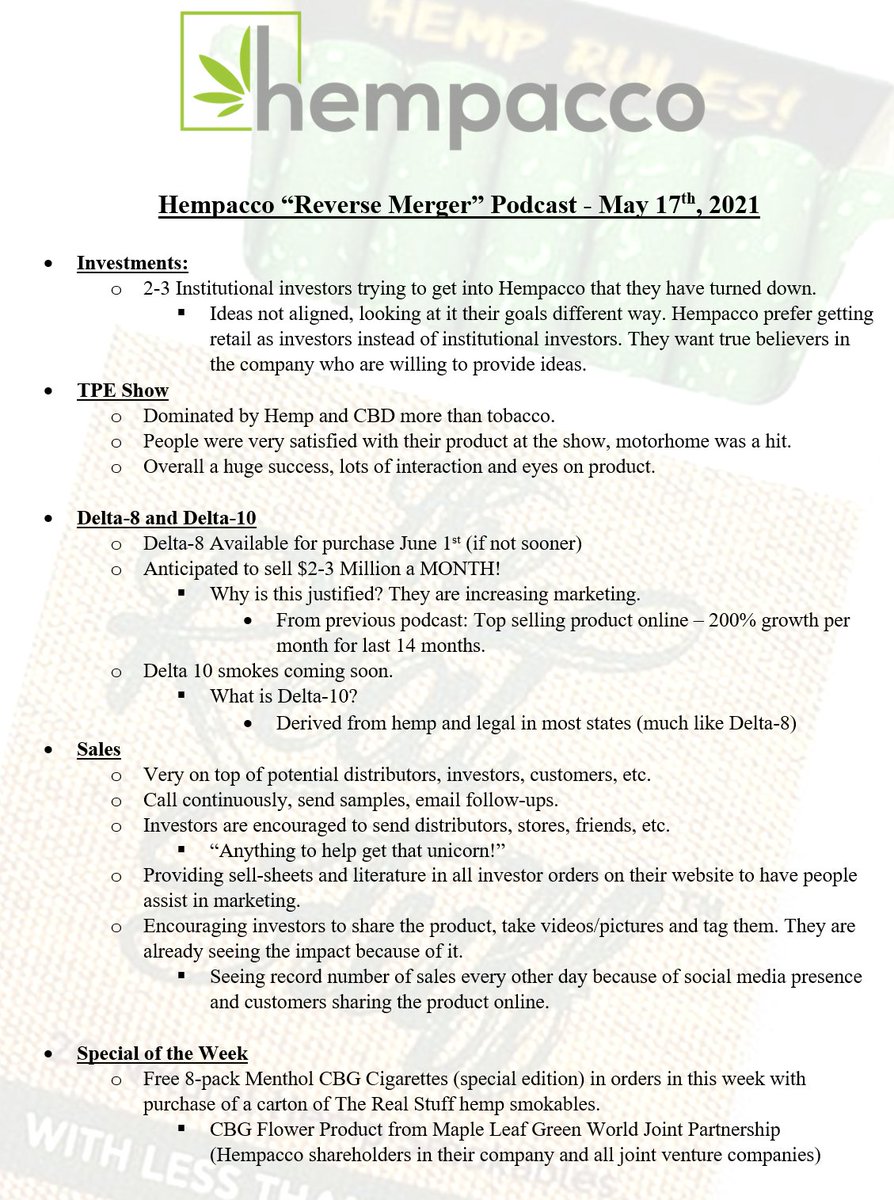 tuxedogolfer24's tweet image. $GGII Here are the notes from today&apos;s #ReverseMerger podcast with @JorgeOlson and @sandropiancone1 of @hempacco! MUCH to come!!! CHECK THIS OUT!!! #cbd #hemp #stocks #hempstocks @MattRiv2 @BMoeKnows @VinSun13 @OTCTHOMAS @Auggie20010 @DrewDiligencee @og_tigress @cooltigerx 🦄💸🦄