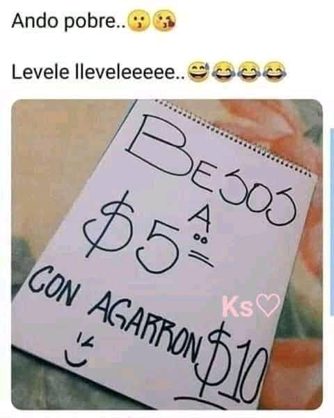 Buenos llegaron los besos rico y baratos 😘🤣🤣🤣
#SemanaRadicalConsciente
<a href="/lombardi93/">☘️🌸 lombardi 🌸☘️</a> @GlenR1809 <a href="/idaniajose33/">🌸Morena Clara🌸</a> <a href="/MariaCorazn5/">Maria Corazón</a> <a href="/AlbornozLeonzo/">LaMagnificaRecargada</a> <a href="/lilimaralfonzo1/">Lilimar Alfonzo</a> @CamiRubios <a href="/bllaner2/">Seré la Misma♥️🔬🙏</a> <a href="/Kfuenma19/">Kari🐾</a> <a href="/Nellysu45298791/">Nelly suarez</a> <a href="/NeilimarRivero/">🌹JonNei🌹</a> <a href="/OBracho1/">🌹🎀OBracho💞</a> <a href="/helena61650884/">🍁🍃🌻edelyisa rivas 🌻🍃🍁</a> <a href="/tuiterapsuv/">la vida es más bella cuando ponemos todo en Dios</a> <a href="/GHA80633107/">LA VIDA ES BELLA💐</a>