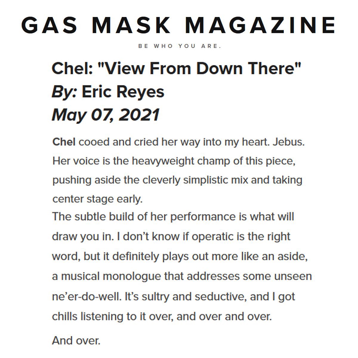 Musicbychel's tweet photo. Check out my feature in @GasMaskMagazine 

https://t.co/WgPu7x7H9K…

#viewfromdownthere #feature #interview #newmusic https://t.co/ygPNSfZ001