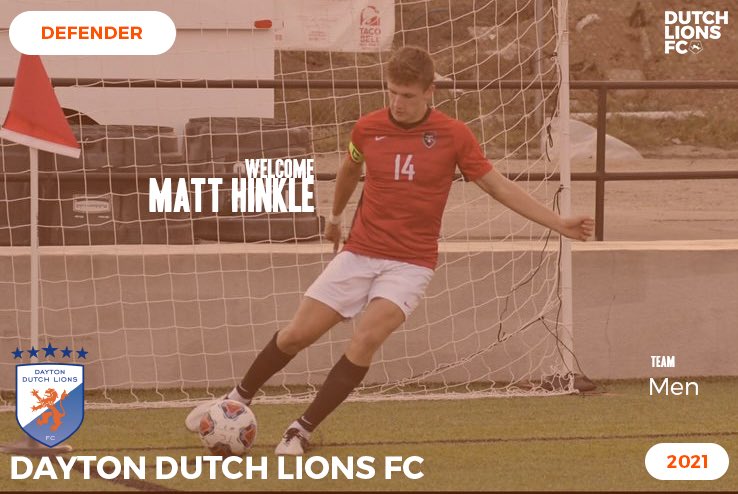 PLAYER ANNOUNCEMENT🚨: Marshall University Defender Matt Hinkle will be joining the Dutch Lions for the 2021 USL League Two Season(Pending League Approval). Hinkle is from Tipp City, Ohio and went to Tippecanoe High School where he was an All state selection. Welcome Matt!