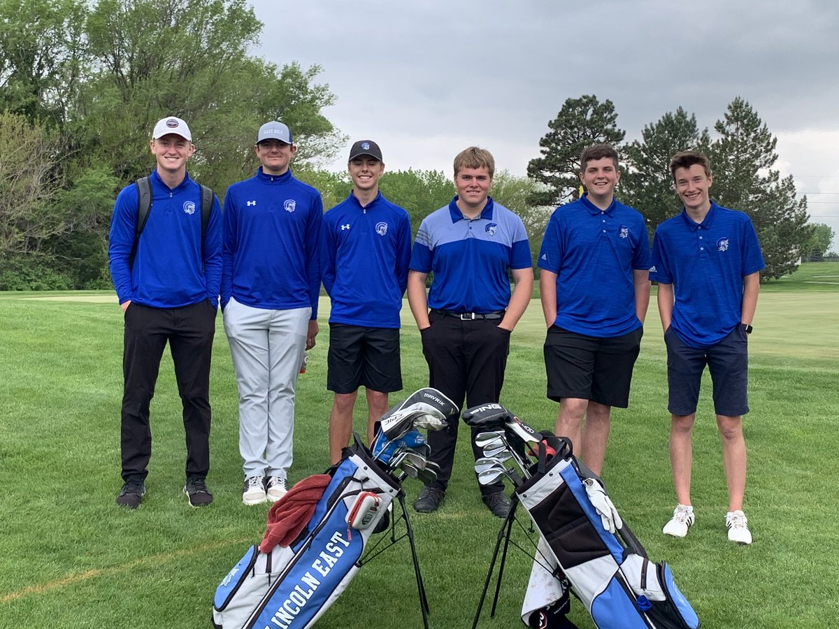LEBoysGolf's tweet photo. The Spartans qualified for state!  Will Topolski tied for 3rd overall with a 73 (including a 9 on hole 2).  The rest of the guys were consistent, and they got the job done.  Next up: Norfolk CC next Tuesday and Wednesday! https://t.co/ddFZ0EPc67