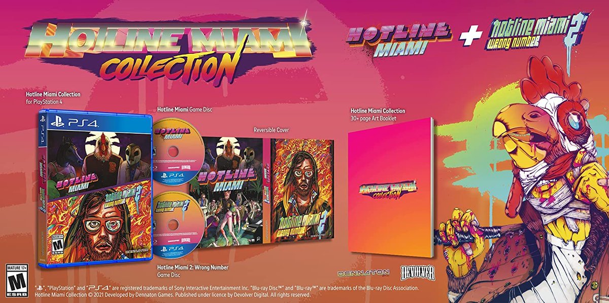 Wario64's tweet photo. Hotline Miami &amp; Hotline Miami 2: Wrong Number (PS4) is up for preorder on Amazon ($29.99) https://t.co/HMBOFwSXyq
Switch https://t.co/lGcJx3F8H0 #ad 

includes games, double sided artwork, 30 page art booklet https://t.co/IdhZdy2eKH
