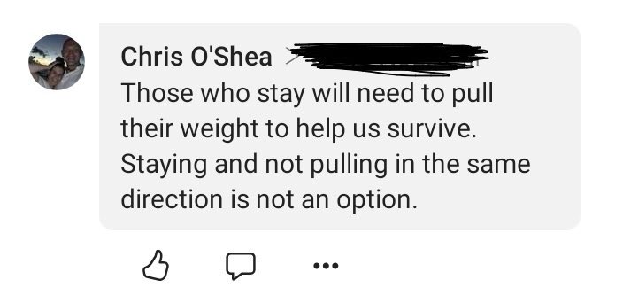bathewmateman's tweet image. BREAKING. Man who has just taken a £2M bonus instructs employees who have just taken a pay cut and who are working longer hours they need to pull in the same direction. 🤔