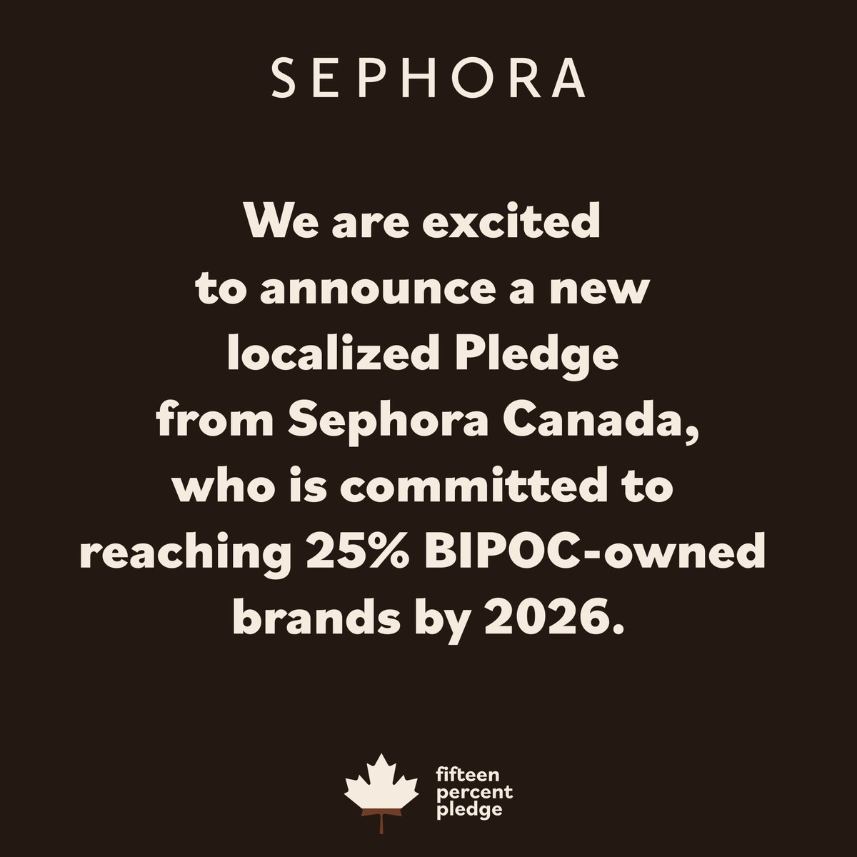Keeping the good news rolling, we're excited to welcome <a href="/Sephora/">Sephora</a> Canada to the fold. Their localized Pledge is reflective of Canada's unique demographics &amp; we look forward to working with them to improve representation across the industry. Read more here &gt; tinyurl.com/3d99xwua
