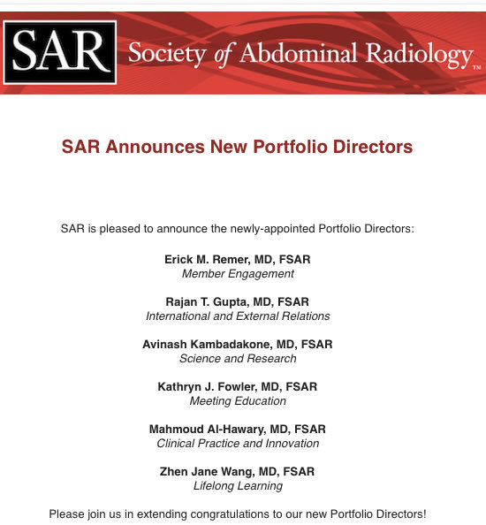 ErickMRemer's tweet photo. Looking forward to working with the ⁦⁩ board and this stellar group of Portfolio Directors on furthering the success of the ⁦@SocAbdRadiology⁩! https://t.co/pF0fM7TmgV
