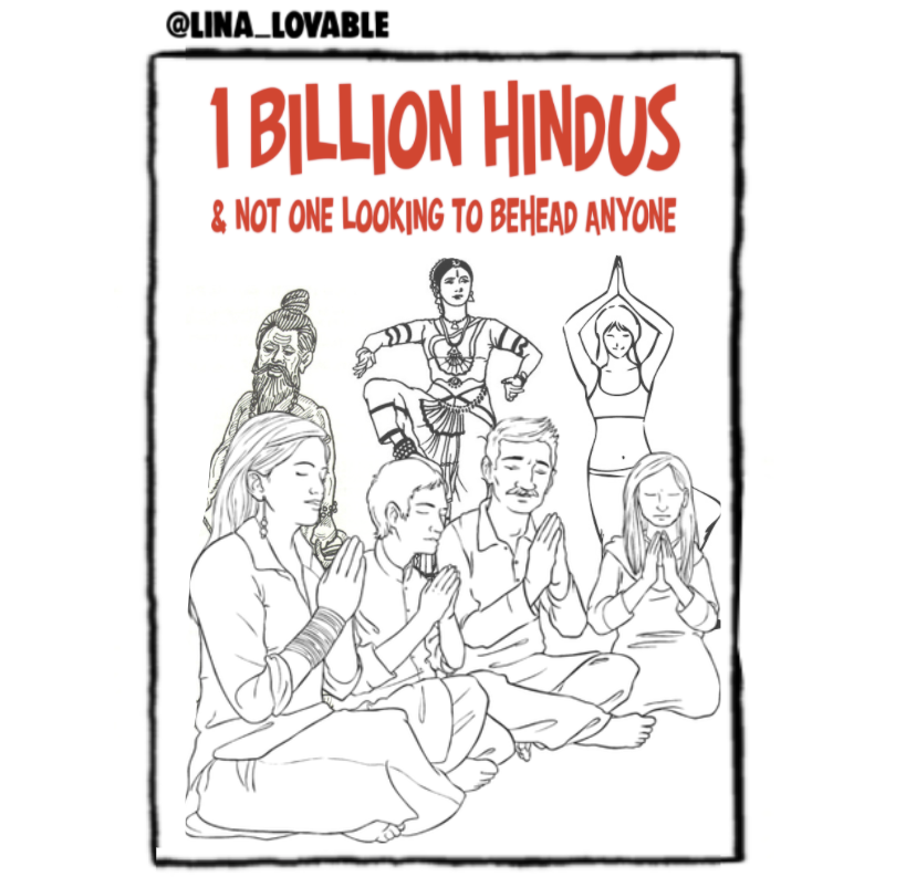 Lina_Lovable's tweet image. Bonjour @Charlie_Hebdo_:  I fixed your comic for you.

#HinduphobiaIsReal