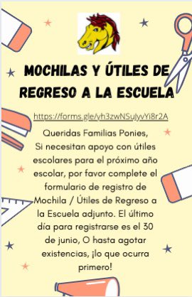 LewisvilleES's tweet image. Mochilas y útiles de regreso a la escuela están aquí! #PonyStrong Use este enlace para registrarse hasta el 30 de junio forms.gle/yh3zwNSuJyvYi8…
