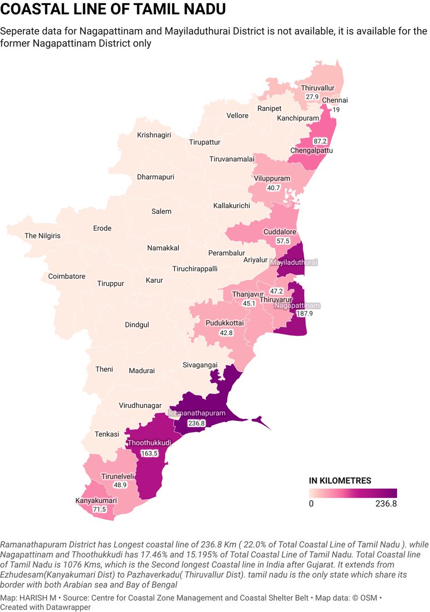 Tamil Nadu Coastal Map Harish Al Twitter: "Map For The Length Of Coastal Line Of Tamil Nadu Shared  By Each Coastal District. #Map_Makking #Tamil_Nadu_Map  Https://T.co/Qc1Vir9Tcc" / Twitter