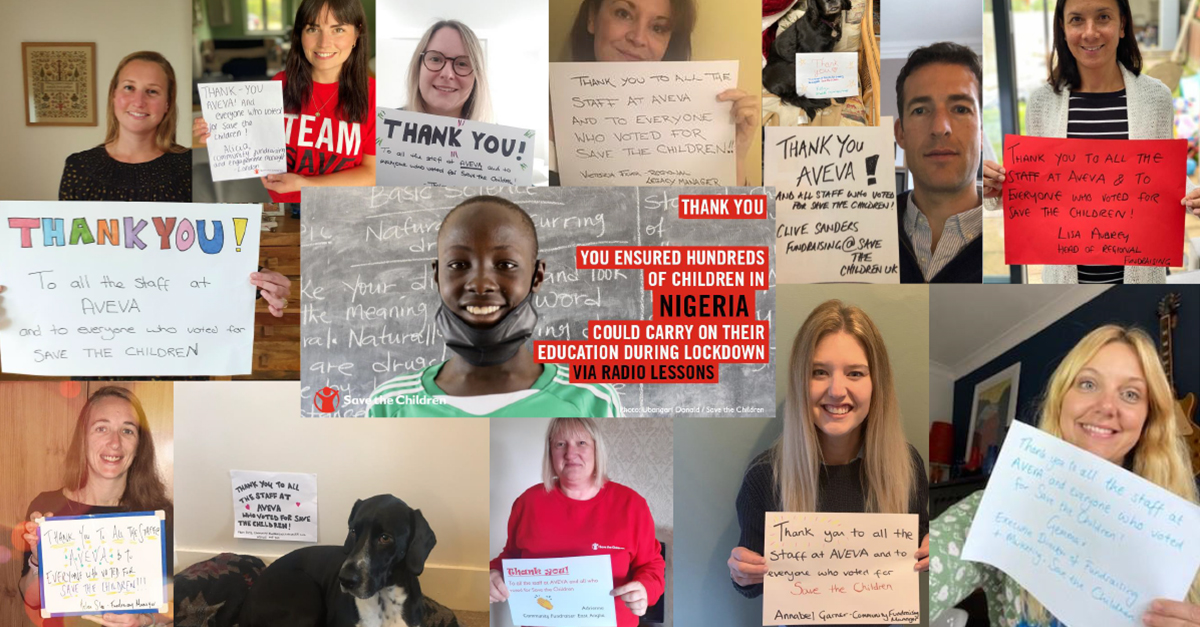 audrareddy's tweet photo. During the pandemic, AVEVA employees have supported @savechildrenuk which helps to improve the lives of children through better education, healthcare, and economic opportunities. Learn more here: https://t.co/5wAiazS5JG #ActionForGood https://t.co/EY4IpKiJUY