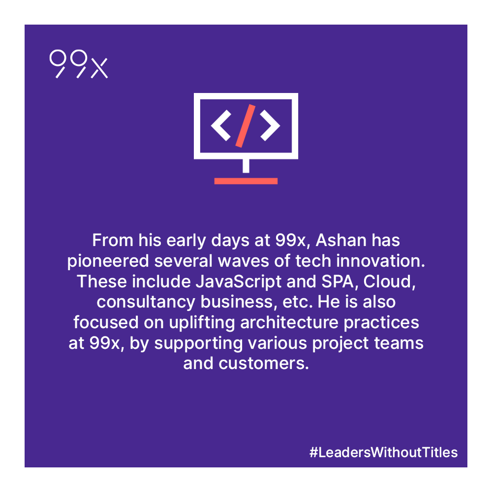 99x_io's tweet photo. Here's a great tip for IT professionals from #Xian @Ashanfer, a cloud enthusiast, who drives #99x's technological innovation and helps in delivering market winning products to customers globally.

#Xians #CloudExpert #LeadersWithoutTitles #TeamTechPlayers #XianHeroes https://t.co/QpMMrNTp3a