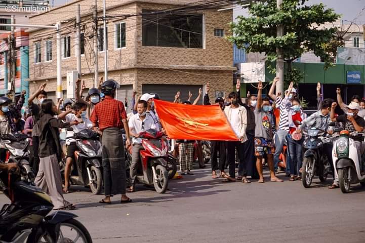 Daniel78037553's tweet photo. Mandalay Students Union Strike with Motorcycles marched against the military dictatorship this morning.
#WhatsHappeningInMyanmar 
#May18Coup https://t.co/IINbFC3Lig