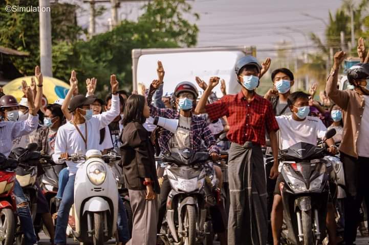 Daniel78037553's tweet photo. Mandalay Students Union Strike with Motorcycles marched against the military dictatorship this morning.
#WhatsHappeningInMyanmar 
#May18Coup https://t.co/IINbFC3Lig