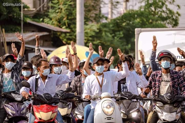 Daniel78037553's tweet photo. Mandalay Students Union Strike with Motorcycles marched against the military dictatorship this morning.
#WhatsHappeningInMyanmar 
#May18Coup https://t.co/IINbFC3Lig