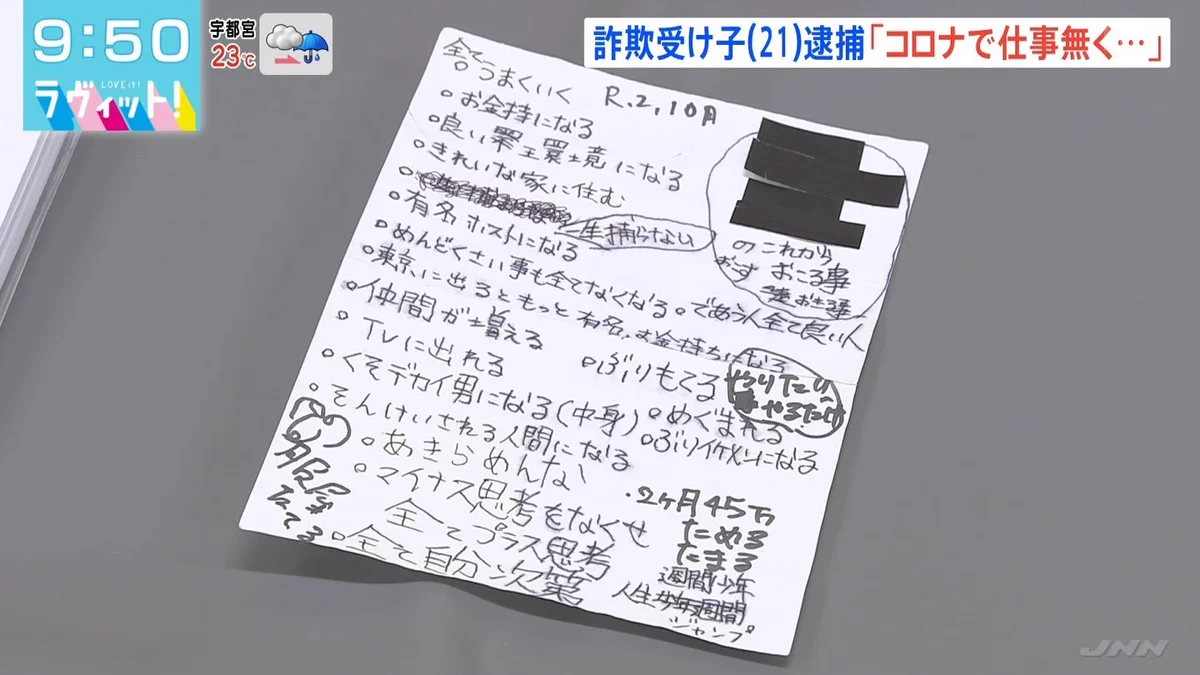 オレオレ詐欺の受け子が逮捕されたけど？持っていたメモがヤバイ！