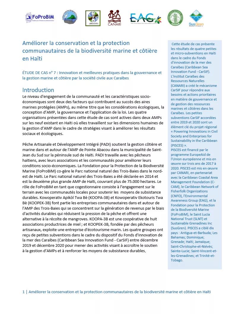 CANARICaribbean's tweet photo. 🌱🍯💧 Consultez cette étude de cas pour savoir comment #PADI #FoProBiM # KOOPA3B et # KOOPEK3B contribuent tous à améliorer la conservation et la protection communautaires de la biodiversité marine et côtière en Haïti: https://t.co/WcCgGy1tM9 📌
#CarSIF #PISCES #innovation https://t.co/066xZDBZ6m