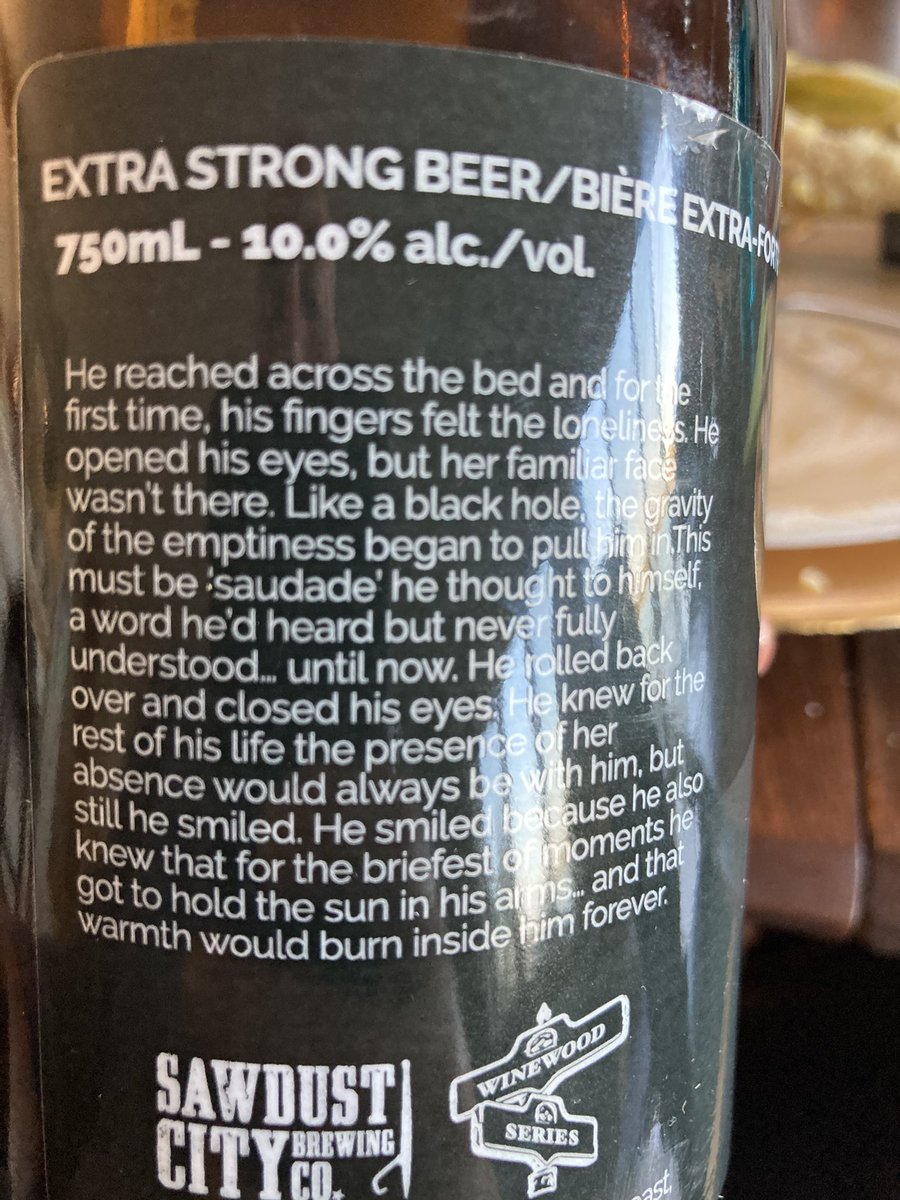 BreweryBill's tweet photo. Wedding anniversary - Time to go into BrewBill Vault ..... @sawdustcitybeer The Presence of Absence Barrel-Aged Imperial Stout 2018 - ok so the celebration doesn’t match the story on the bottle BUT we chose it because it’s A DAMN GOOD BEER!  @BrewBoss2 https://t.co/G06fp137Aw