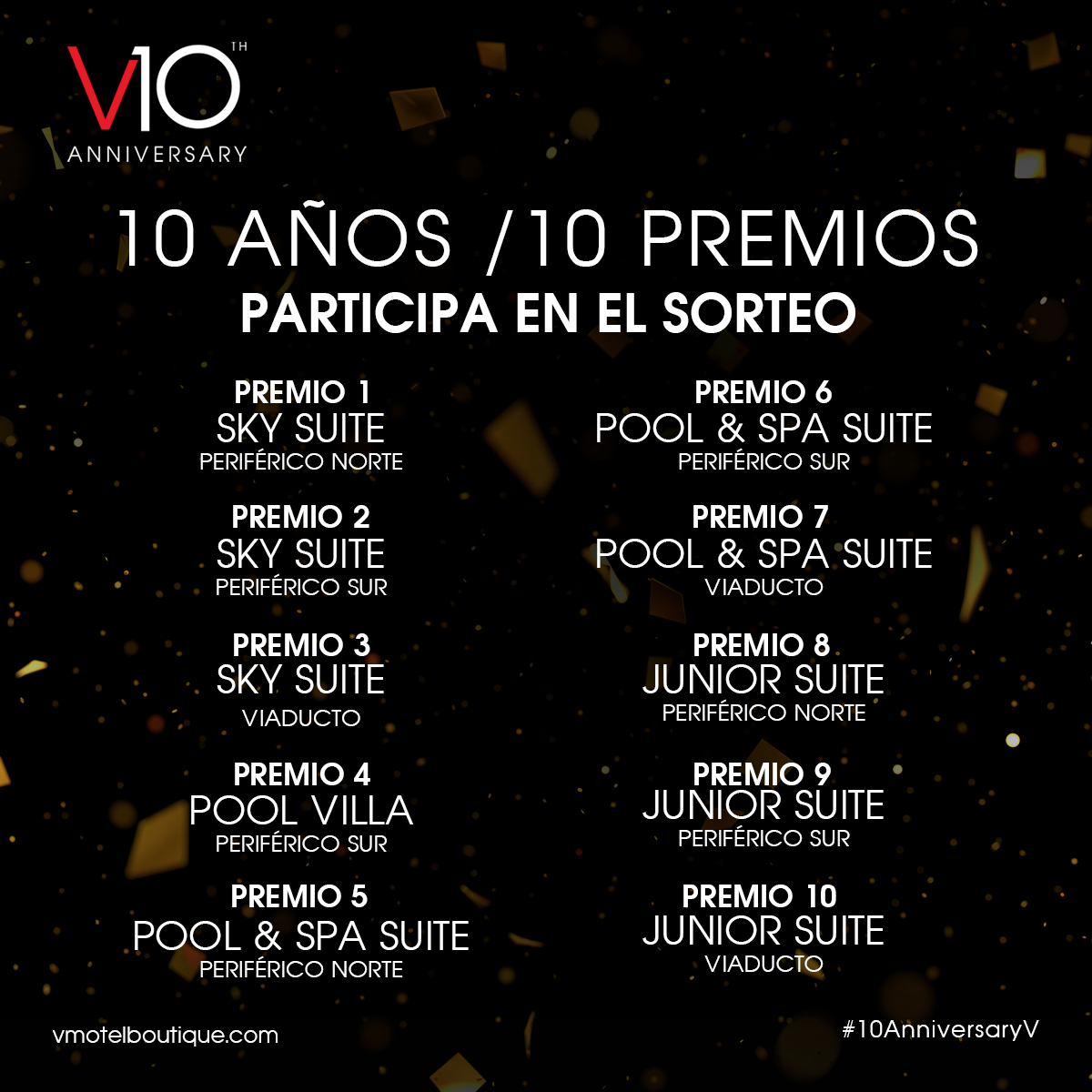 vboutiquehotels's tweet photo. 10 años, 10 premios🎉🥂 El día de hoy se libera el sorteo donde podrán participar para ganar una exclusiva estancia con nosotros, el cual consistirá en 3 etapas 😉 Muchas suerte en este #10AnniversaryV https://t.co/Nd8bzQgPTo