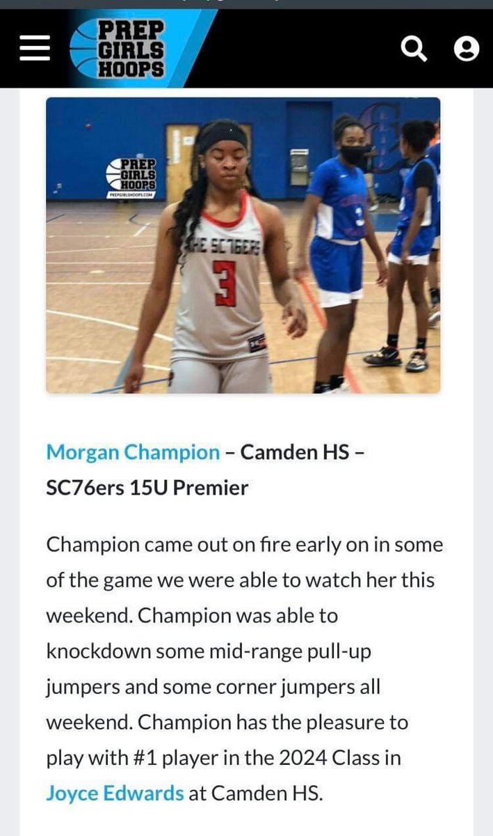 Morgan Champion (@ishootpretty) on Twitter photo Thanks <a href="/PGH_SCarolina/">Prep Girls Hoops South Carolina</a> for the write up!
<a href="/CoachGee7/">_CoachGee</a> @AshyKidd_ @Coach_Doz <a href="/SC76ers/">THE SC76ers</a> Thanks <a href="/PGH_SCarolina/">Prep Girls Hoops South Carolina</a> for the write up!
<a href="/CoachGee7/">_CoachGee</a> @AshyKidd_ @Coach_Doz <a href="/SC76ers/">THE SC76ers</a>