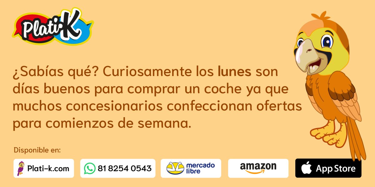 k_plati's tweet photo. Datos curiosos sobre los lunes: Nuestros deseos de cambiar de trabajo suelen aflorar durante este día de la semana. #platikjuego #platikon #Lunes #Familia #Amistad #DatosCuriosos #amigos https://t.co/WRlZpLlt4o