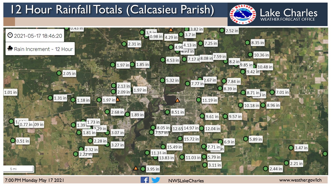 NWS Lake Charles on Twitter "Here are the latest rainfall totals over
