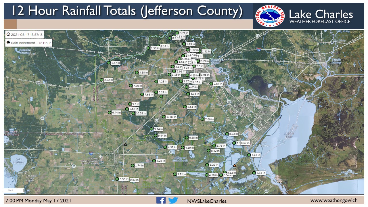 NWS Lake Charles on Twitter "Here are the latest rainfall totals over