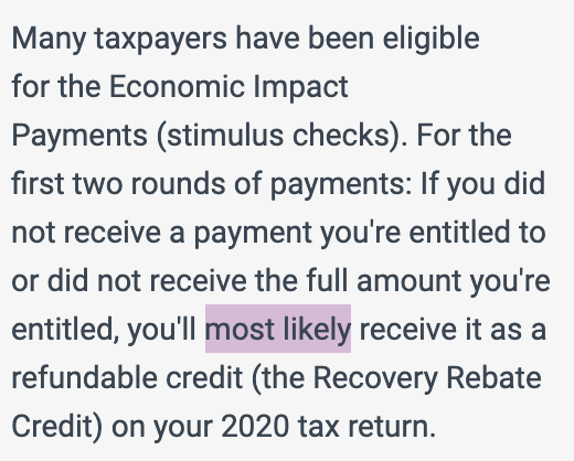 RT @LouisatheLast: I never got my second stimulus payment and Taxslayer has these reassuring words to say about it https://t.co/uKPK4HQmRt