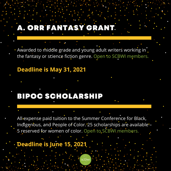 scbwi's tweet image. Scholarships are available for the #SCBWIBigFiveOh! Learn more ➡️  l8r.it/CLYf #BIPOC #NeedsBased #Scholarships #DiverseCreators #KidLit