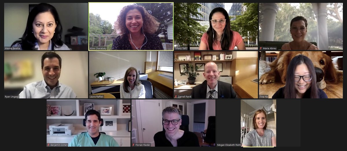 From the ongoing 🔥 @MondayNightIBD convo w @oridamas

To the amazing💥 #REACHIBD team, talking

🩺 well-being 

Work-life⚖️ (agree w @LauraRaffalsMD time to use a different term 🌊)

⏳Management 

⚖️Family life & personal interest

(💻 outside w birds chirping as I’m tweeting)