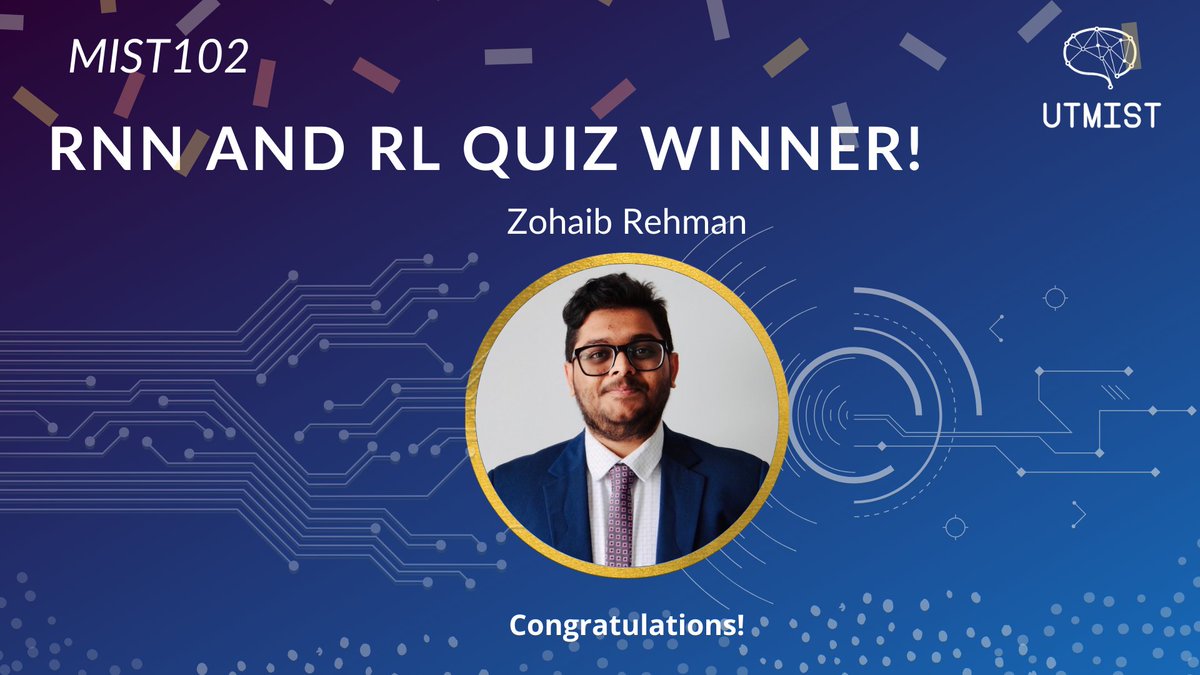 Congrats to the winner🏆of the MIST102 Workshop 2 &amp; 3 Quiz—Zohaib Rehman! We hope you all enjoyed MIST102 and learned a lot. All our workshops can be found on our website: utmist.gitlab.io/mist101-102/. Don't forget to follow us, and stay tuned!

Learn more: utmist.gitlab.io
