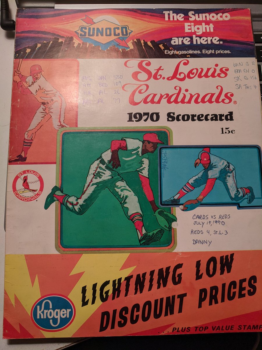 Enjoyed attending tonight's virtual meeting of <a href="/SABR/">SABR</a>'s Bob Broeg (StL) Chapter as a guest speaker. Great questions &amp; topics, vibrant ⚾ group! I brought a Reds/Cards game scorecard from 1970 at Busch as show-and-tell! Thx for the invite, <a href="/ConsultSNAPS/">Allison Levin (she/her)</a>!