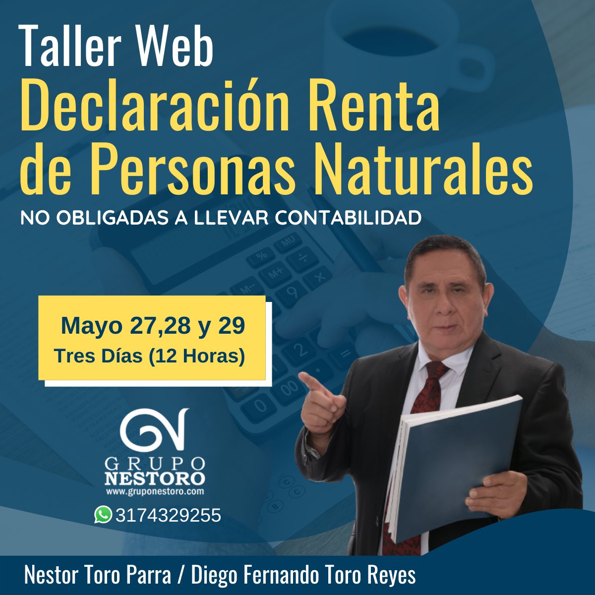 yuliotoro's tweet photo. En Mayo: Taller Declaración de Renta de Personas Naturales, Plataforma Zoom, 12 HORAS (Tres Días) https://t.co/ZraOF6ICIa reserva tu cupo en el WhatsApp 3174329255 @Diancolombia #contadorpublico #pyme #colombia Nestor Toro Parra / Diego Fernando Toro Reyes https://t.co/r7n6P3OKfk