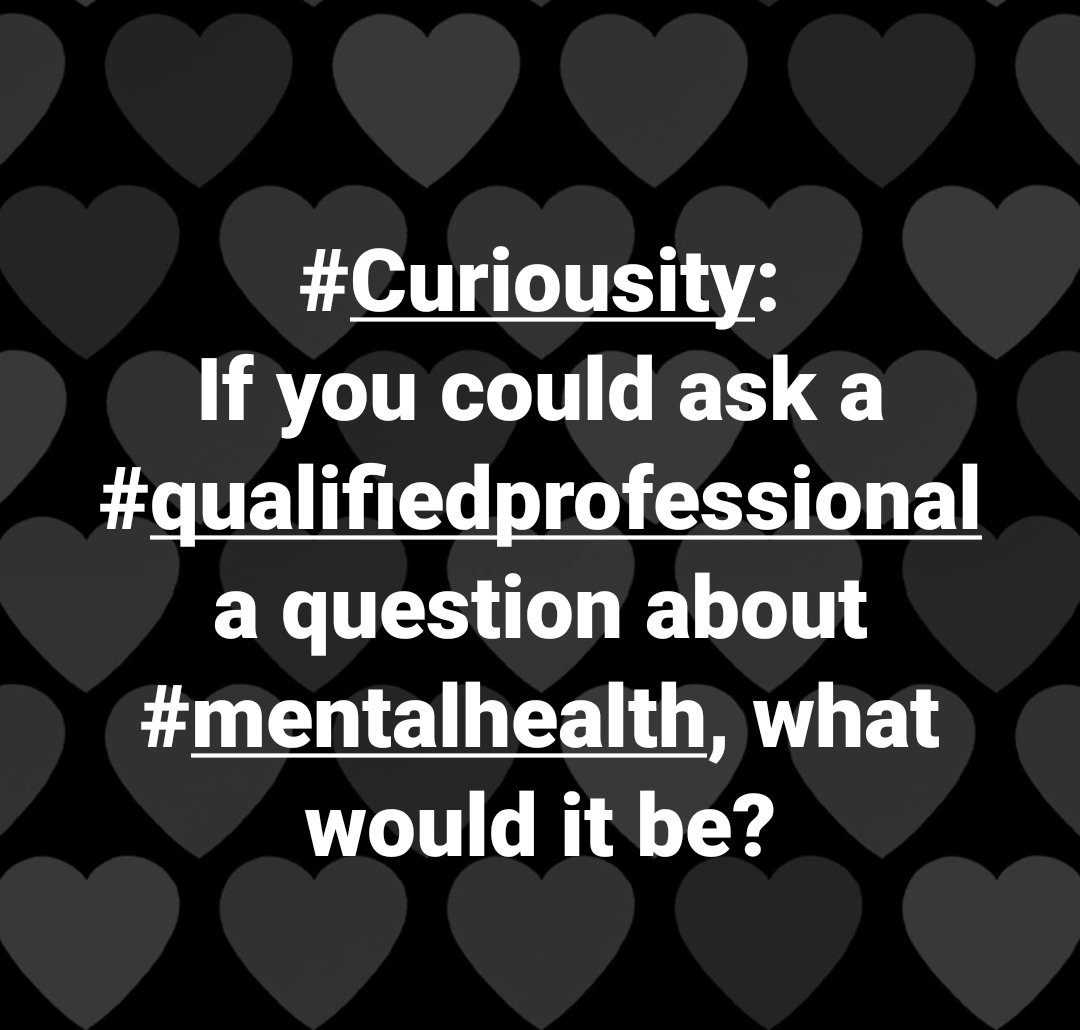 SajelBellon's tweet image. #Curiousity:
If you could ask a #qualifiedprofessional a question about #mentalhealth, what would it be?
#MindArmour #sospsychotherapy #tellmemore
