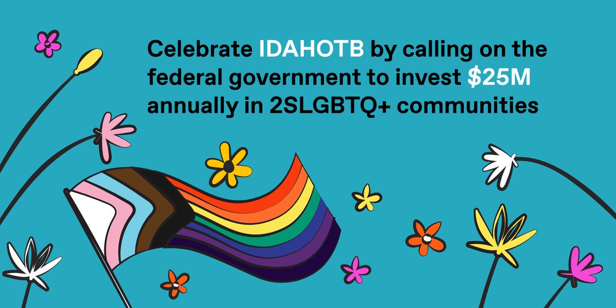 On #IDAHOBIT2021, we’re joining 2SLGBTQ+ community organizations across Canada and calling on the federal government to invest $25M per year in 2SLGBTQ+ community, health, and social services. #LGBTQ2ActionPlan #cdnpoli 
enchantenetwork.ca/en/25M