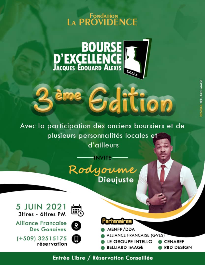 Bonnes nouvelles , bonnes nouvelles! Good News!

Pour garantir votre participation, il est conseillé de réserver votre place au numéro indiqué sur l'affiche.
#BEJEA #bejea #flp #uniq #Uniq #Gonaives #Gonayiv #NS4 #Boursedetudes #alliancefrancaise #Rodyoume #Ume #MENFP #menfpdda